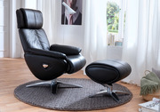 Кресла-реклайнеры Relax Master из натуральной кожи и дерева,  с подножк